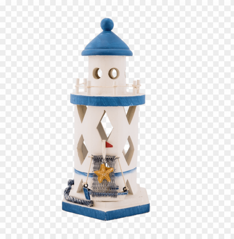 Lighthouse White And Blue Toy PNG Clipart With Transparent Background