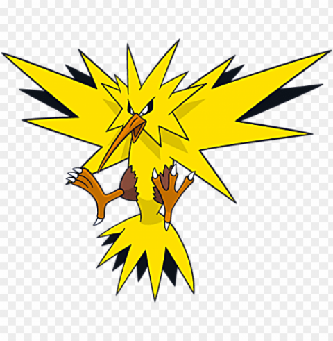 lightning clipart pokemon - pokemon zapdos Isolated Design Element in Clear Transparent PNG