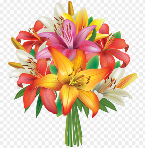 lily clipart floral - flower bouquet clipart PNG with transparent overlay