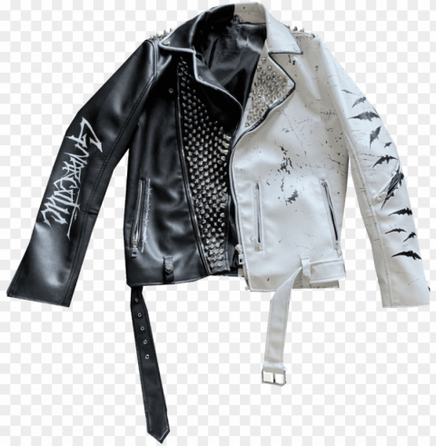 limited edition gnarcotic x castlebasas leather jacket - leather jacket PNG without background