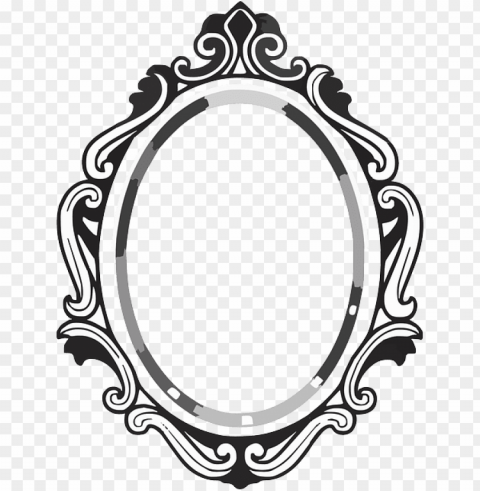line drawing mirror frame - mirror clipart PNG Isolated Subject on Transparent Background