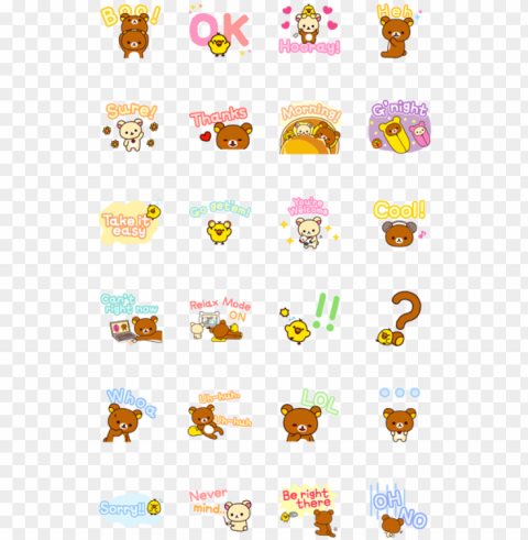 line official stickers - stickers rilakkuma PNG images with cutout