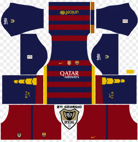 link barcelona dls16 & fts - dream league soccer kit do ps PNG Graphic with Transparent Background Isolation