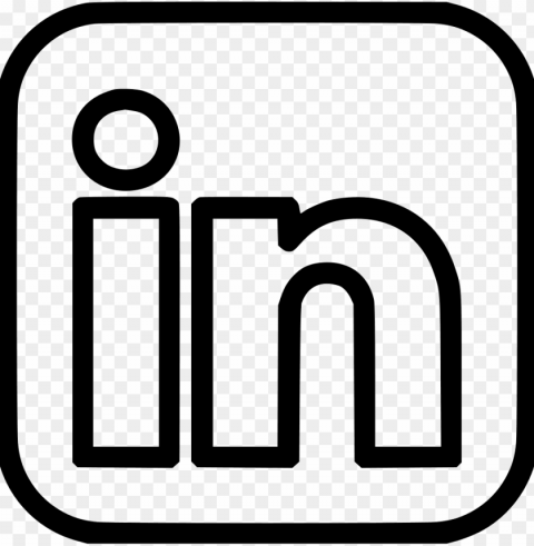 linkedin logo black - linkedin icon black and white PNG Image with Isolated Element