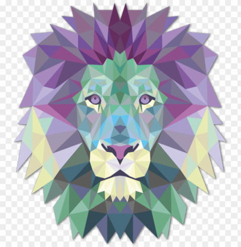 lion head origami - fondos de pantalla geometricos Transparent Background PNG Object Isolation