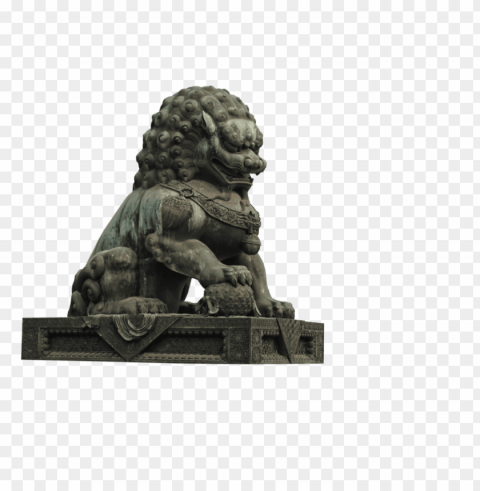 lion sculpture Transparent PNG Isolated Element
