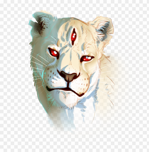lion with a third eye PNG images with clear cutout