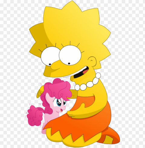 lisa simpson and pinkie pie PNG images with transparent layering
