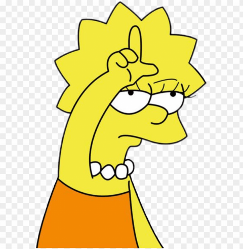 lisa simpson loser Clear Background PNG Isolated Graphic
