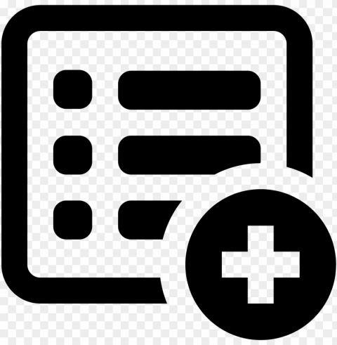 list icon clip black and white - list add icon PNG for educational projects
