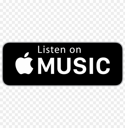listen on apple music badge vector PNG graphics with transparent backdrop