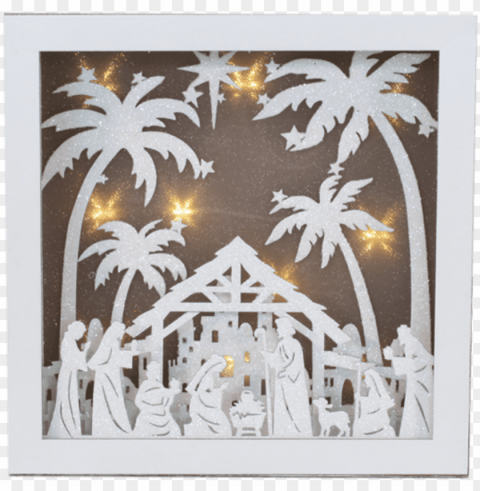 lit box nativity - picture frame HighResolution Isolated PNG Image