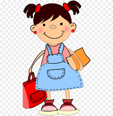 little girl clipart student - school girl clipart PNG images with alpha transparency free