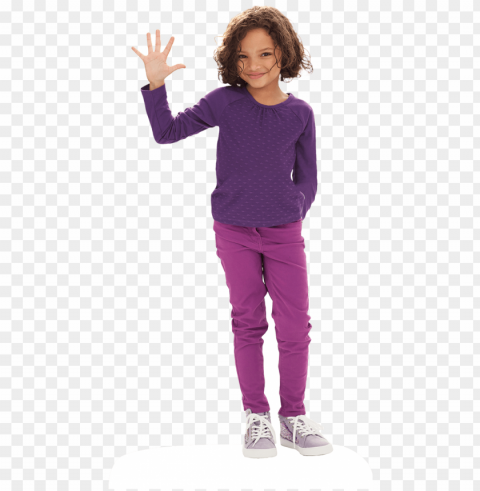 little girl holding up 5 fingers - girl Isolated Subject with Clear PNG Background