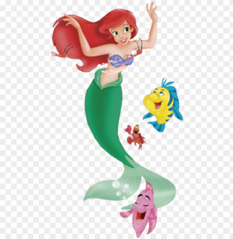 little mermaid ariel - autism awareness with many cartoon characters Isolated PNG Element with Clear Transparency