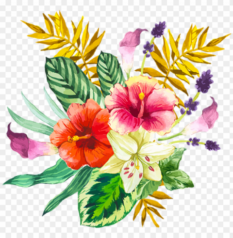 live peacefullyeat blissfully - beautiful bouquet of tropical flowers Isolated Element in HighQuality PNG PNG transparent with Clear Background ID cf50a15e