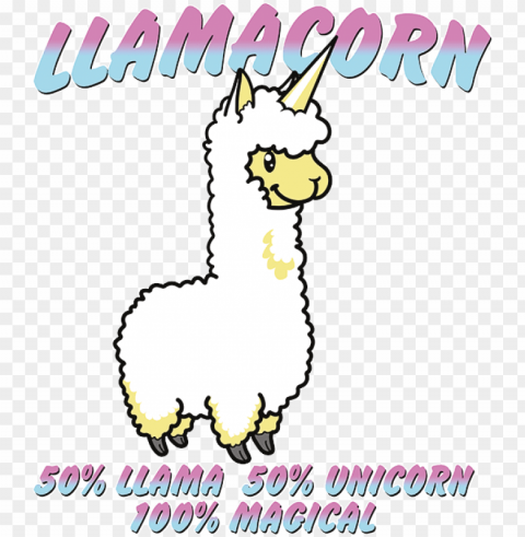llamacorn 50% llama 50% unicorn 100% magic stock transfer - unicorn llama Transparent PNG Isolated Item with Detail