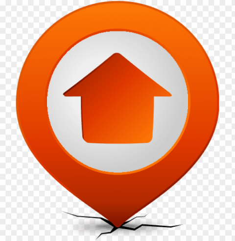 location map pin home orange - home location icon vector High-quality transparent PNG images