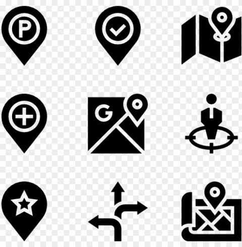 location pin icons - icons map location Isolated Design Element in HighQuality PNG