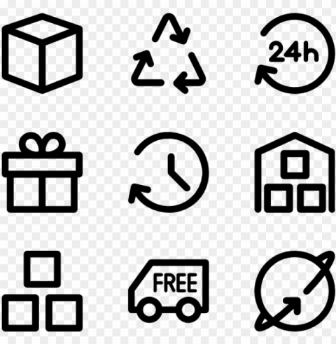 logistic delivery icon collection - hand drawn icon PNG transparent graphic