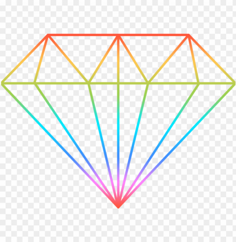 logo diamond rainbow - diamond outline Clear background PNG clip arts