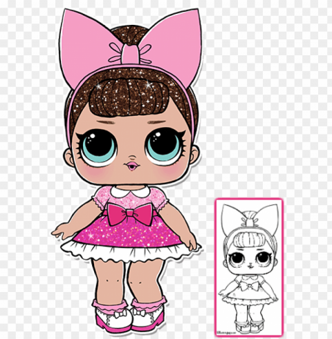 lol surprise doll coloring pages color your favorite - fancy lol doll glitter Clear PNG pictures free