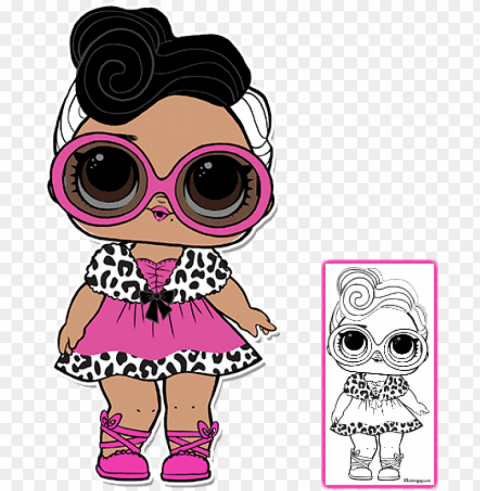 lol surprise doll coloring pages page 8 color your - lol surprise serie 2 glam club Isolated Character in Clear Transparent PNG
