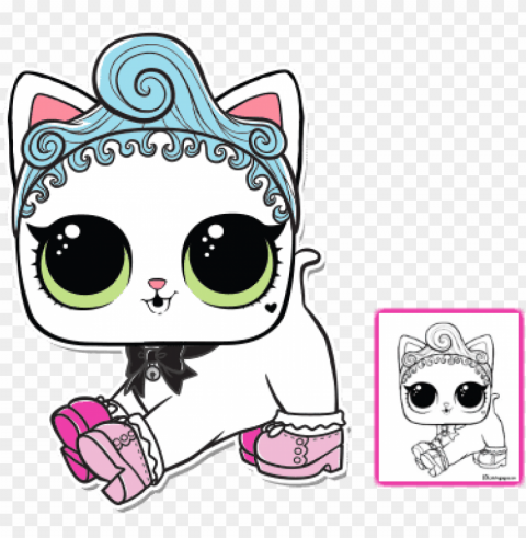 lol surprise pet coloring pages royal kitty cat page - lol royal kitty cat PNG Image with Clear Background Isolation