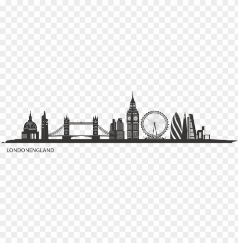 london skyline silhouette Transparent PNG art