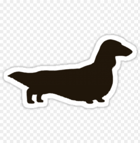 long haired dachshund silhouette waterproof die-cut - silhueta de cabelos compridos do dachshund camiseta Isolated Illustration with Clear Background PNG
