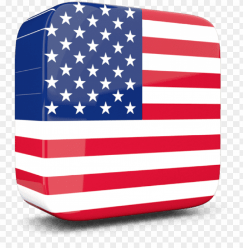 lossy square icon 3d - usa flag 3d Isolated Item with Clear Background PNG