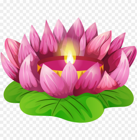 lotus candle transparent image Clear Background PNG Isolated Subject