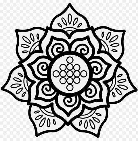 lotus flower affronty - anglo saxon art patterns PNG Isolated Object with Clear Transparency