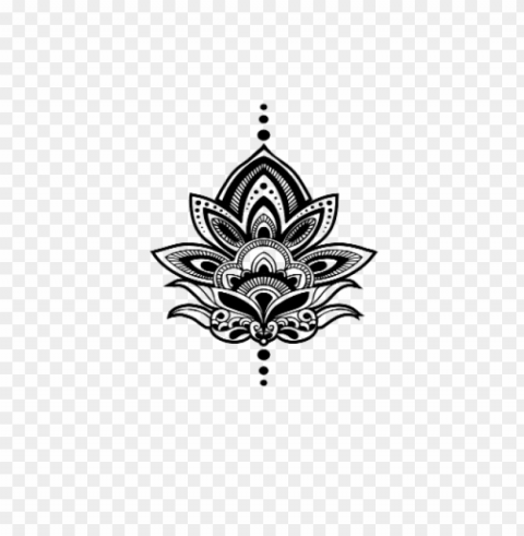 lotus tattoo small PNG Image with Isolated Graphic Element