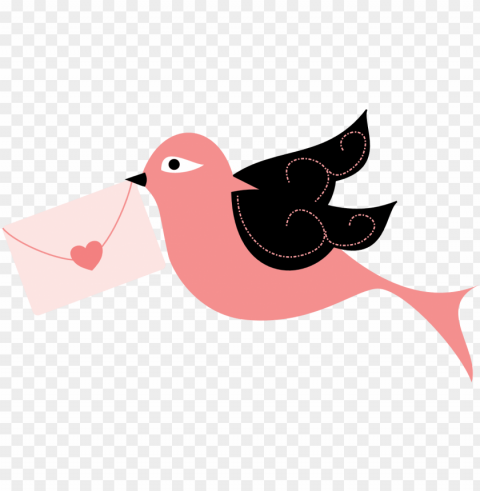 Love Bird- Happy Mothers Day Isolated Design In Transparent Background PNG