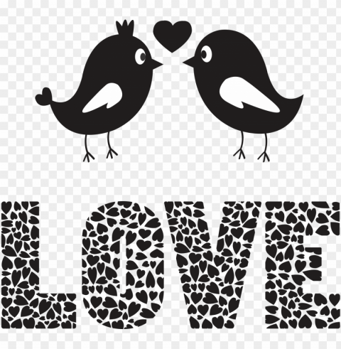 love birds image - love birds black and white Transparent Cutout PNG Graphic Isolation