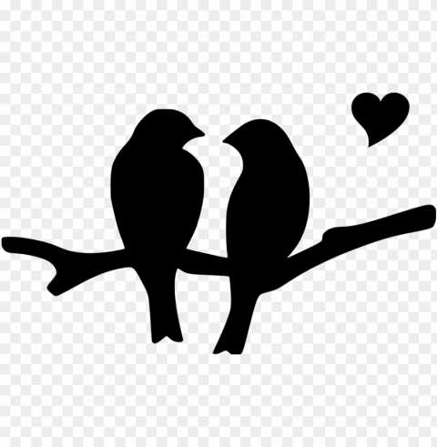 Love Birds Silhouette PNG Transparent Design