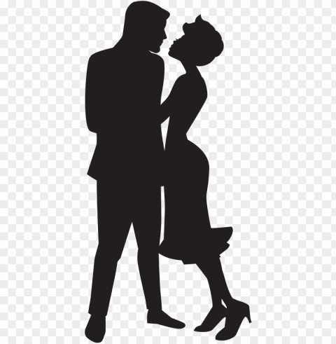 love free images - silhouette couple in love Transparent Background PNG Isolated Graphic