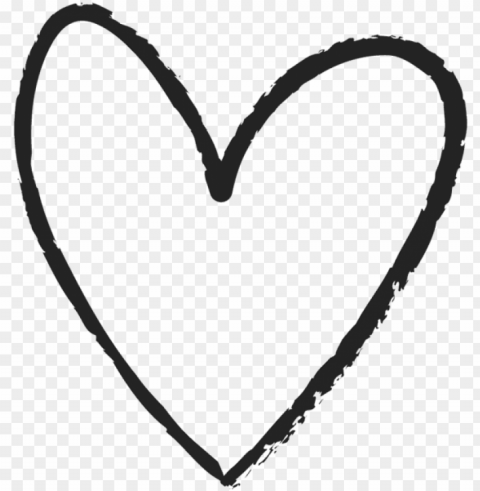 Love Hand Drawn Heart Symbol Outline - Hand Drawn Heart Clipart HighQuality PNG Isolated Illustration