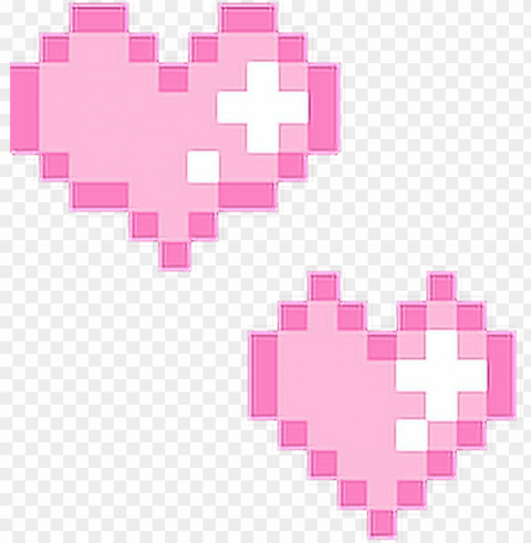 love heart pixel pixels cute freesticker sticker - heart pixels Isolated Subject on HighQuality Transparent PNG