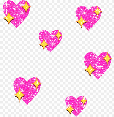 love hearts glitter pink - heart emoji gif PNG with clear background set
