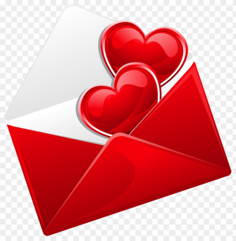 love letter with 2 hearts Isolated Element in HighResolution Transparent PNG