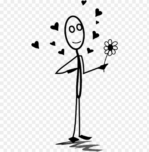 love romance stickman stick figure - stick man in love Isolated Element on Transparent PNG