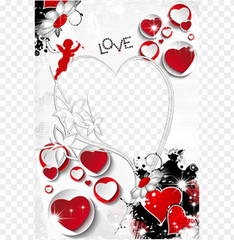 love shaped in heart - love photo frames free download Isolated Object on Clear Background PNG