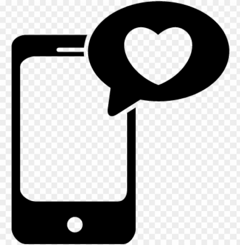 love speech bubble with a heart of phone messages vector - love phone ico Transparent PNG Isolated Subject