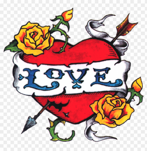 love tattoo kitsch PNG Image with Isolated Transparency