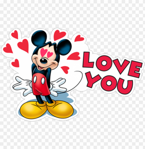 love you lovely mickey mouse relationship romantic - mickey mouse stickers for whatsa HighQuality Transparent PNG Isolated Art