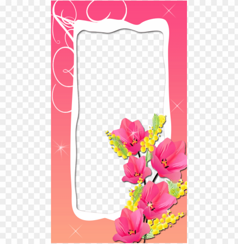 lovely pink flower frame - pink frames with flowers Isolated Illustration in HighQuality Transparent PNG