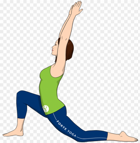 low lunge yoga pose forte Clear Background PNG Isolated Item