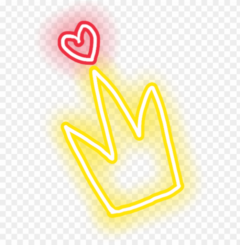 low sticker heart crown glowsticker freetoedit - neon si PNG images with no fees